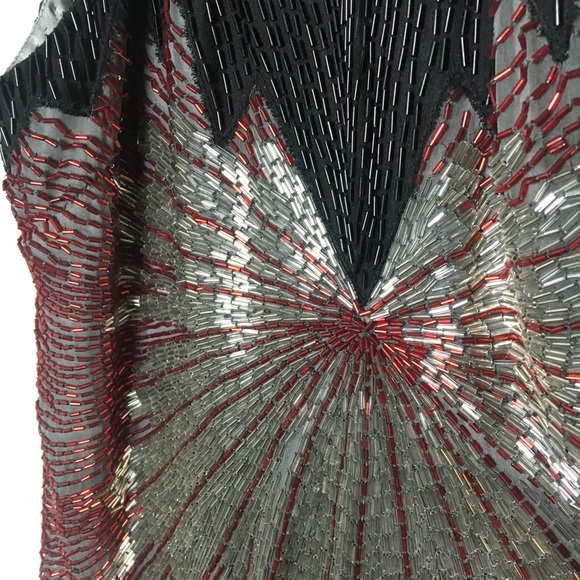 Parker Poinsettia Beaded Dress - Picture 5 of 7